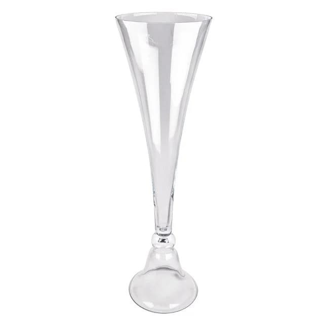 Tall clear trumpet vase for event styling