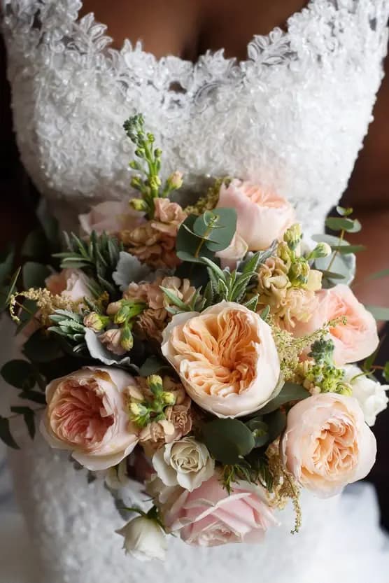 Soft floral wedding arrangement