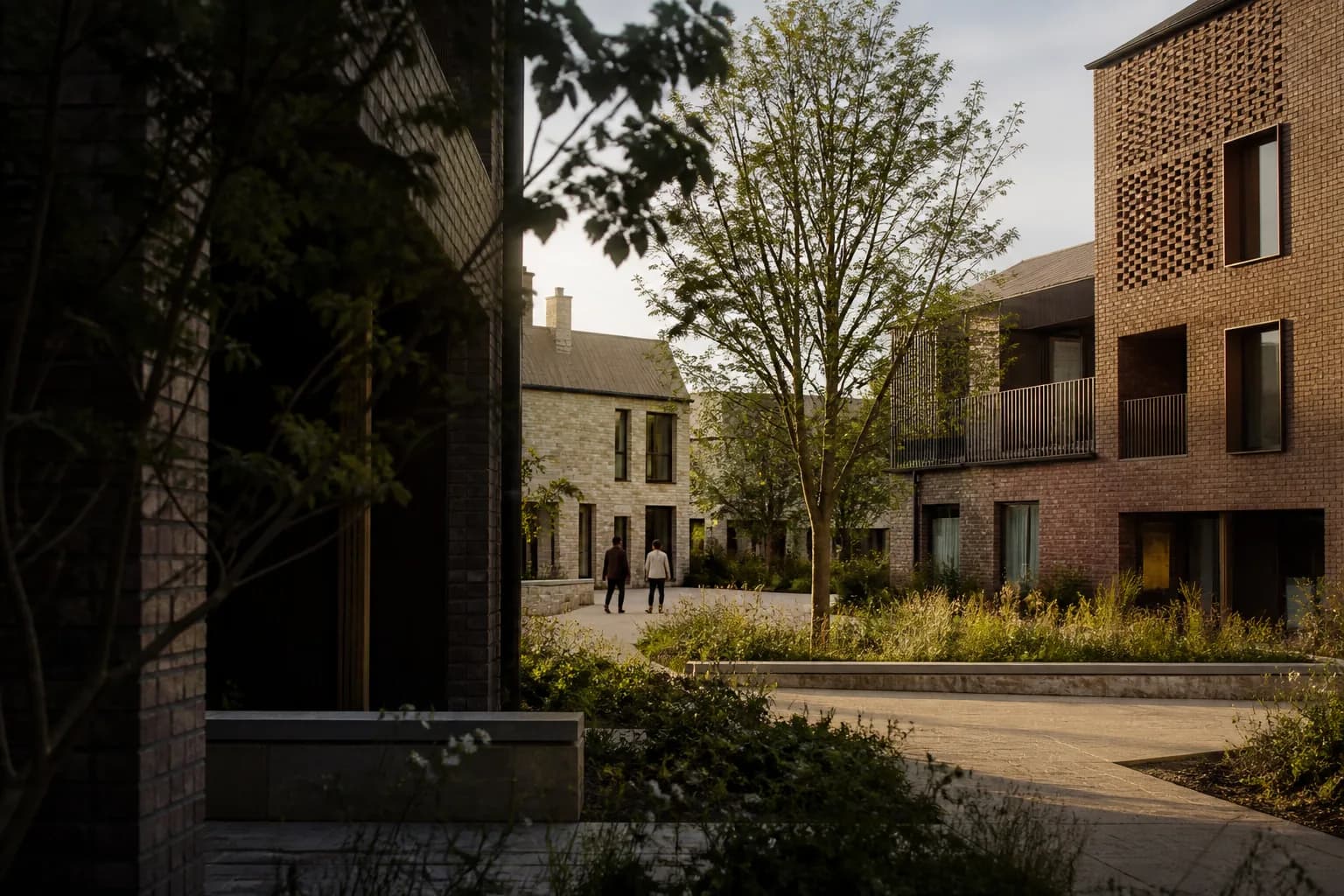 Conceptual view of a contemporary residential courtyard, expressing the Group’s focus on people and place